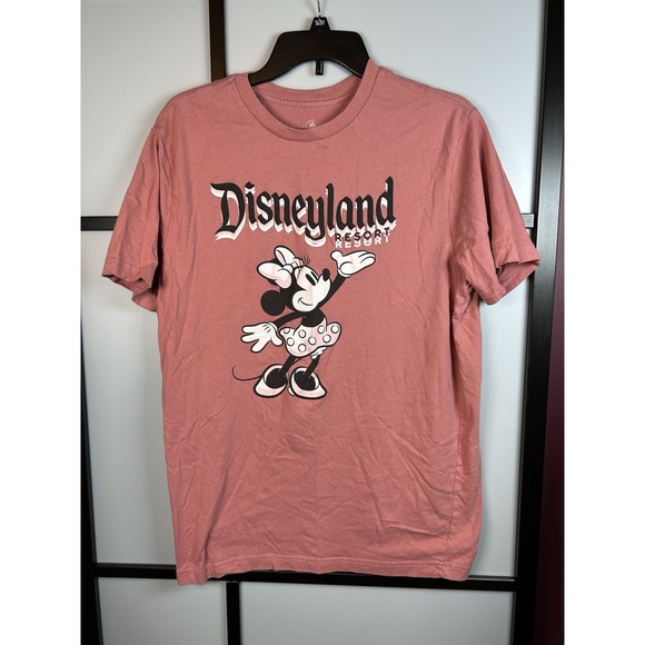 Disney Tops - Disneyland Resort Minnie Mouse Graphic Tee Shirt Pink Coral Womens Sz Small